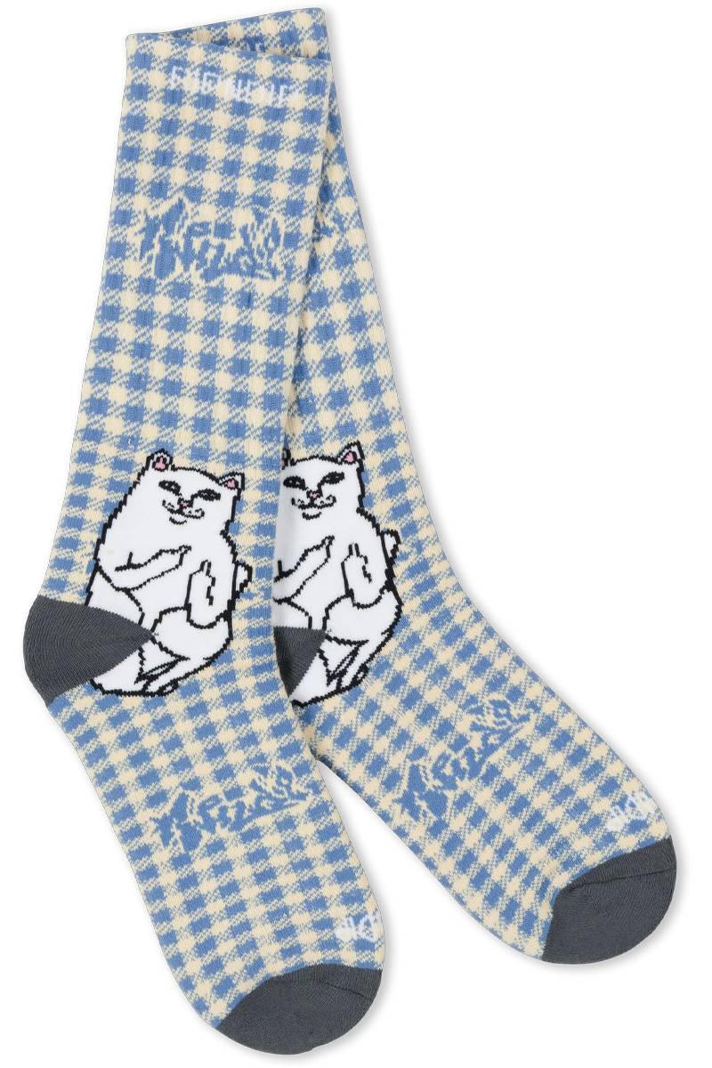 RIPNDIP(リップンディップ) Lord Nermal Socks - Light Blue Checker