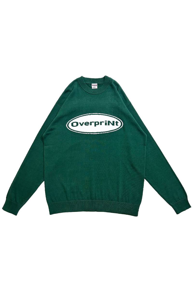 over print (オーバープリント) OVAL cotton knit KHAKI
