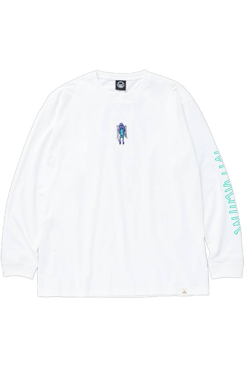 TOY MACHINE(トイマシーン) WINGED SECT ROCKET EMBRO. LONG TEE - White
