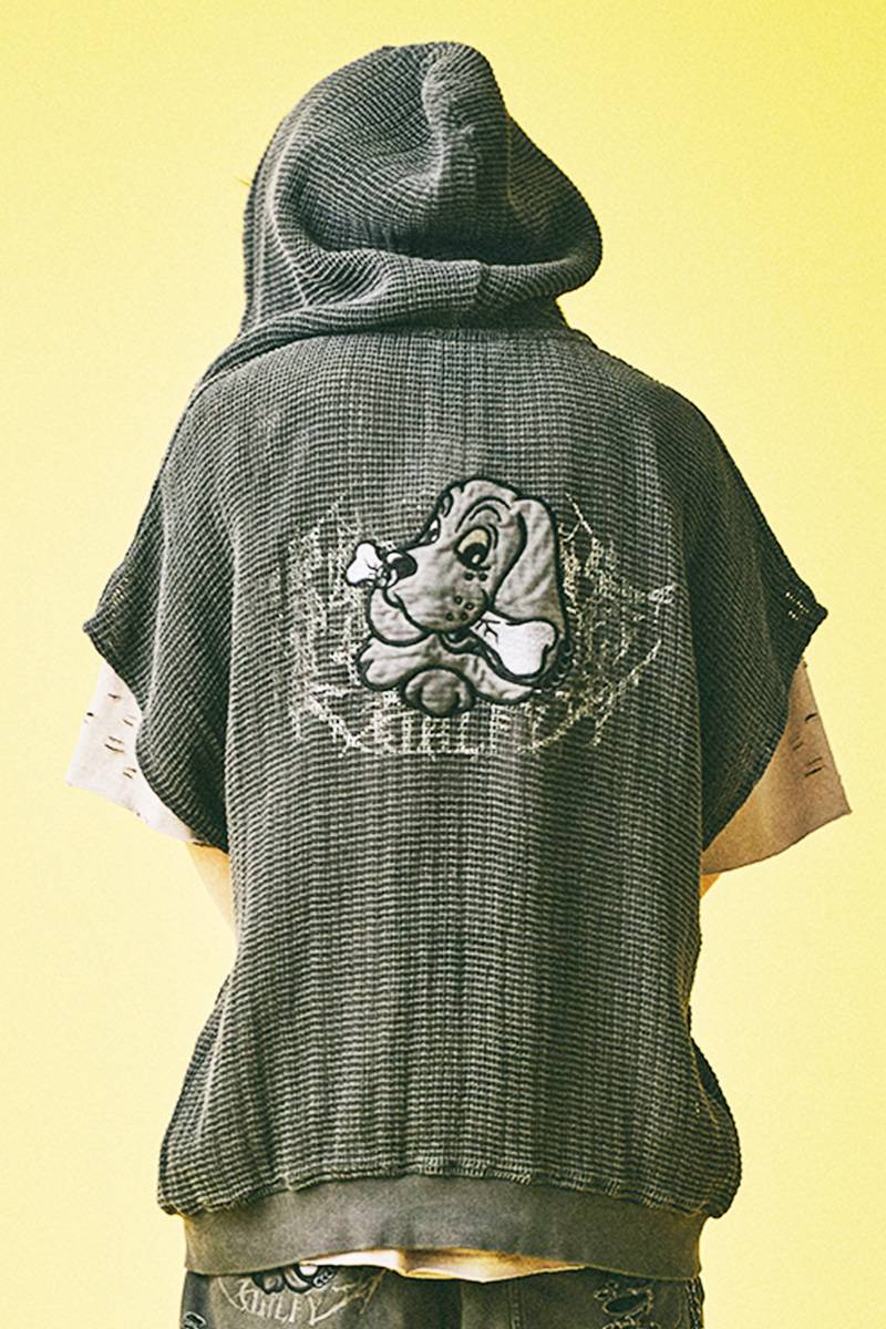 【予約商品】GALFY (ガルフィー) 病みに透けしポンチョ - Ink Black