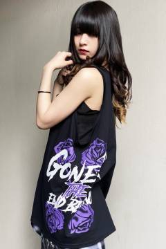 GoneR Rose Logo Tank-Top Black/Purple