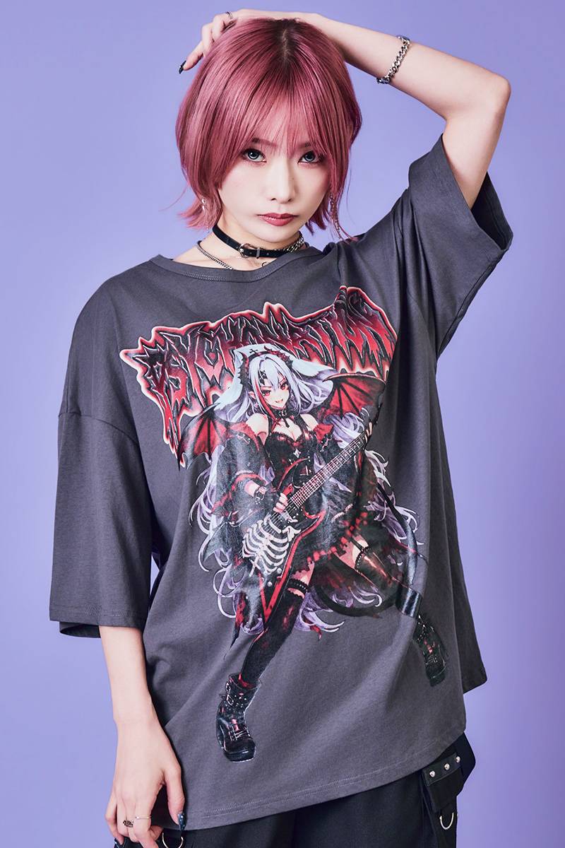 PSYCHO NATION(サイコ・ネーション) 紅月 零羅 TEE - Charcoal