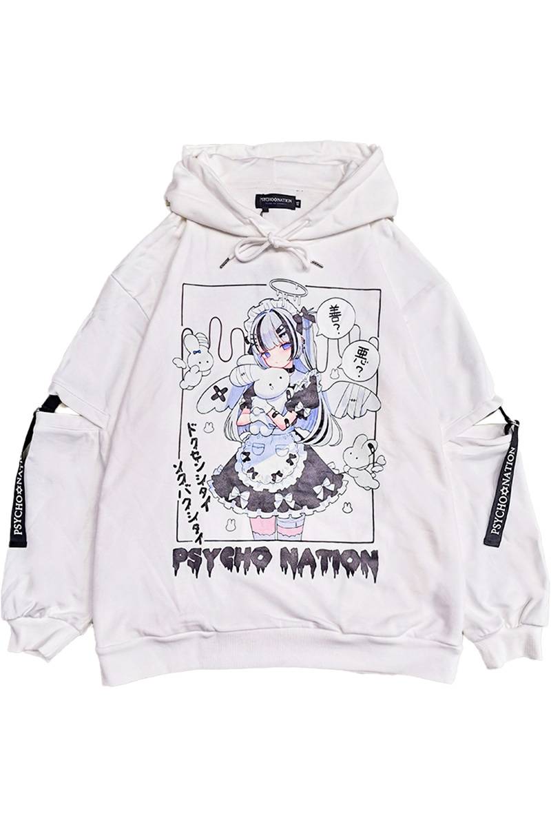 寝田ルネ×PSYCHO NATION(サイコネーション) メイドパーカー - White