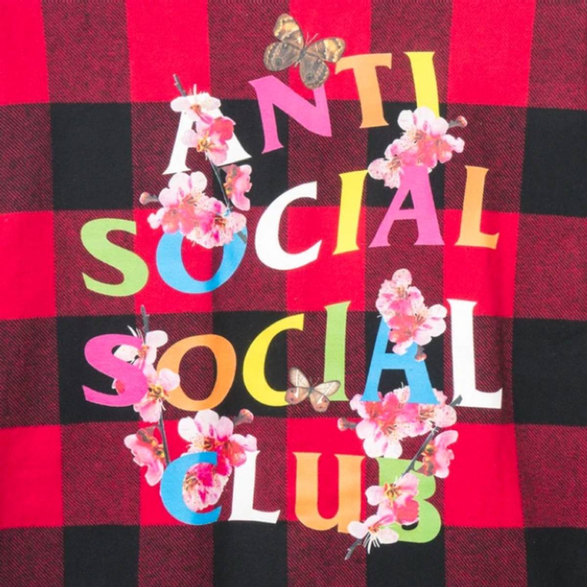 Anti Social Social Club FRANTIC RED FLANNEL T GEKIROCK CLOTHING