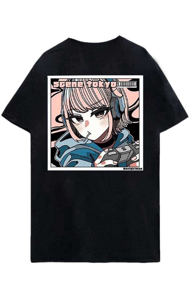 SCENE TOKYO (シーントウキョウ) game gir Tee - Black
