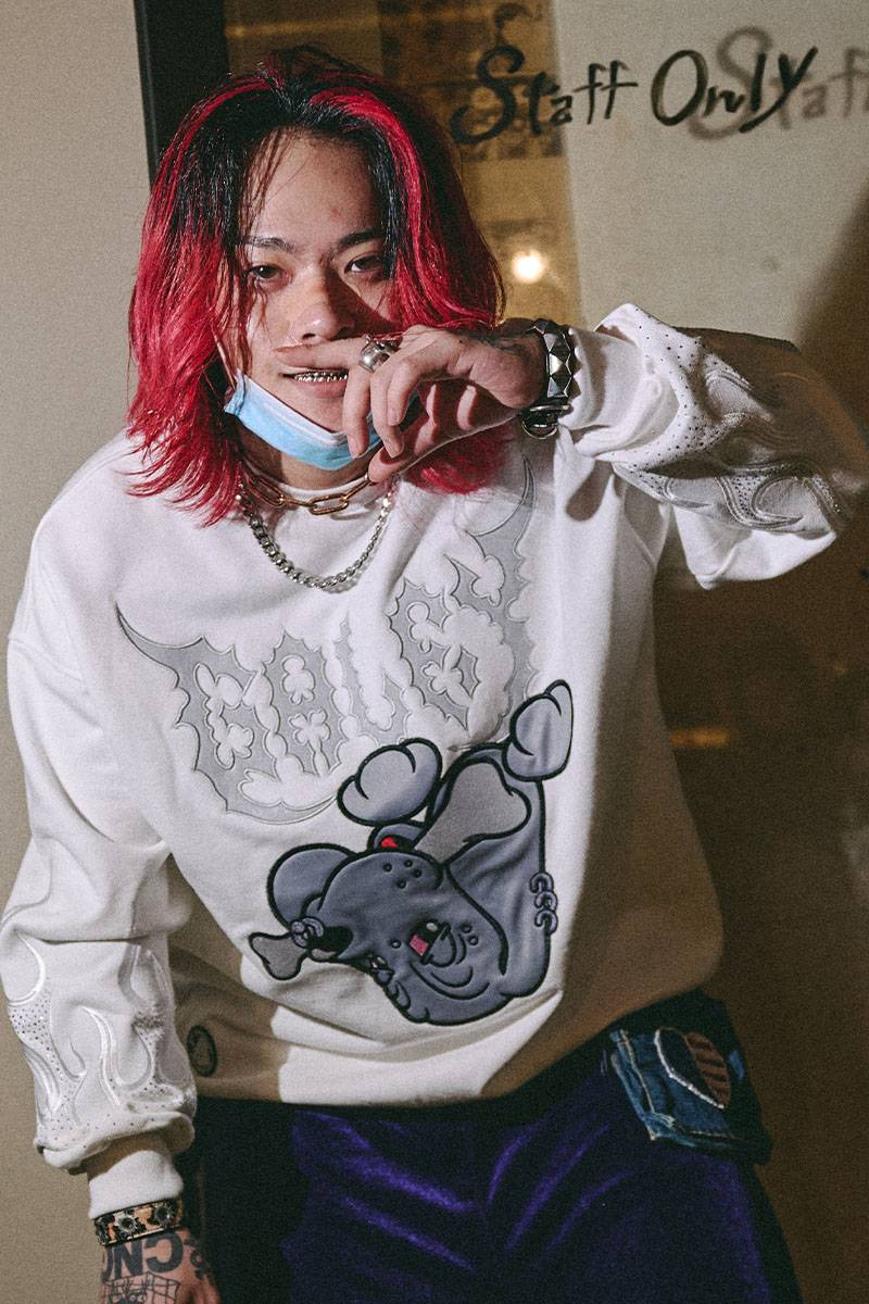 GALFY（ガルフィー）二代目ファイヤーピカピカスウェット - WHITE