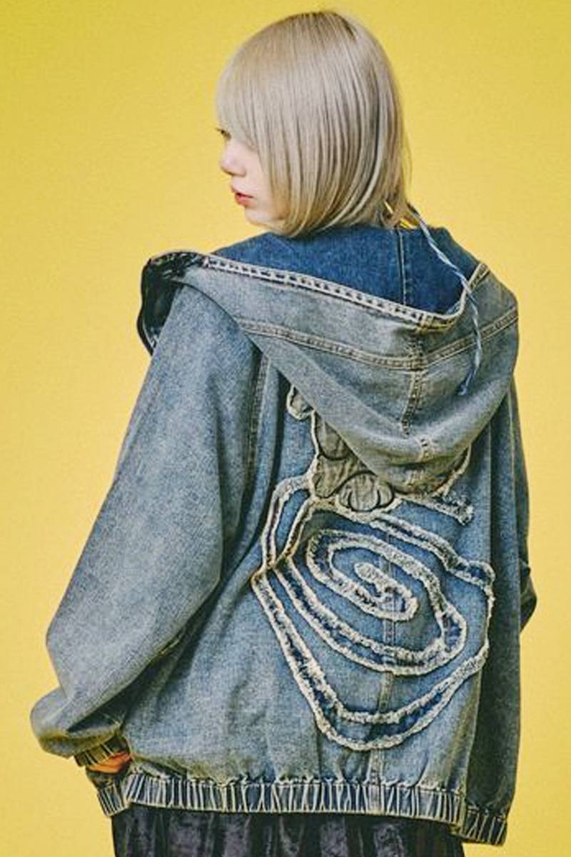 GALFY(ガルフィー) ぐるグニャデニムパーカー - Blue