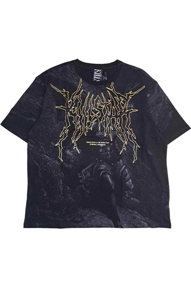 KILL STAR(キル・スター) NOIR RELIC OVERSIZED T SHIRT - Black