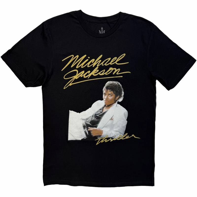【予約商品】Michael Jackson バンドTシャツ ユニセックス: Thriller White Suit (Black)