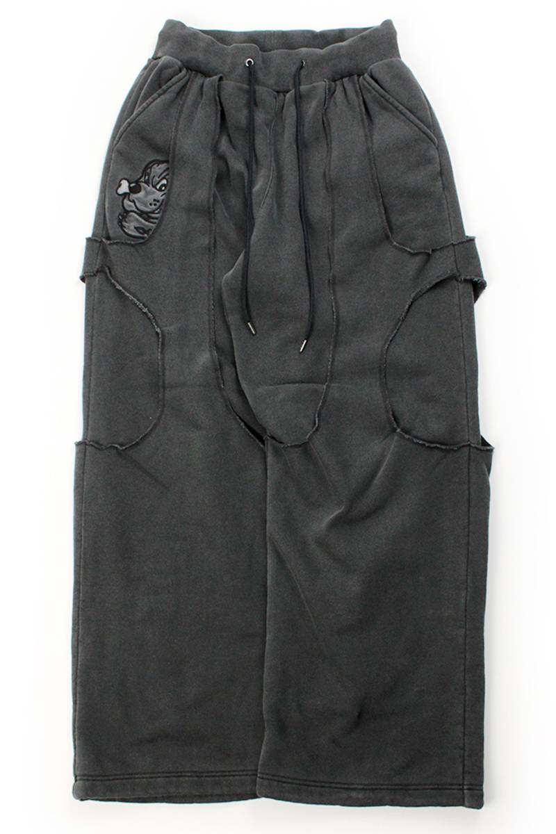 【予約商品】GALFY (ガルフィー) 穴の向こうにわんちゃん スウェット2 - Ink Black