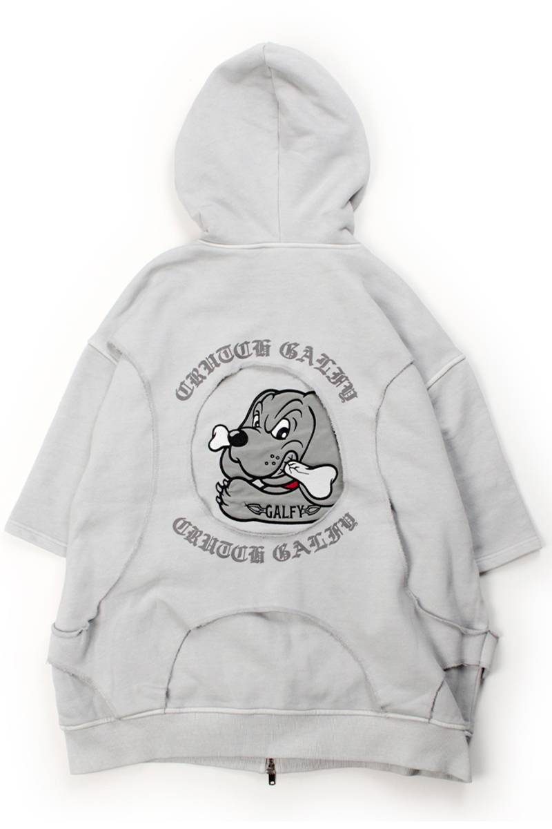 【予約商品】GALFY (ガルフィー) 穴の向こうにわんちゃん 半PK - White Grey