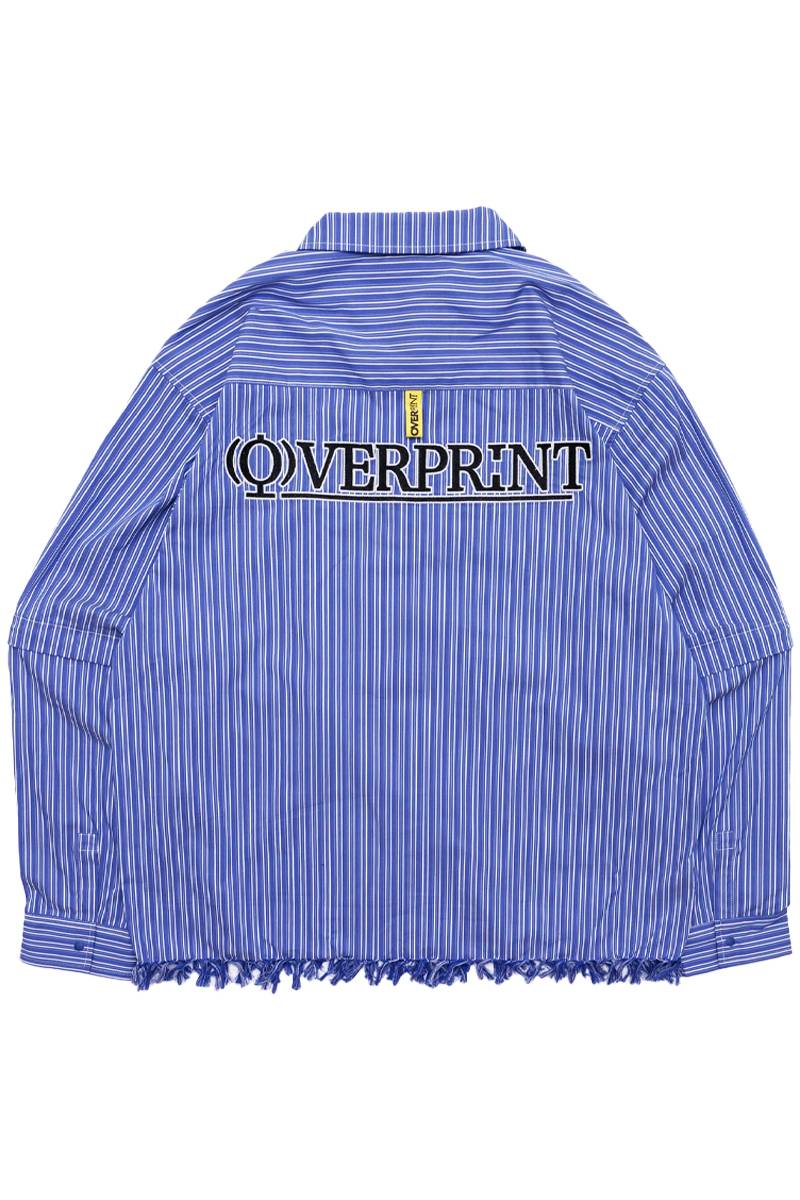 over print (オーバープリント) STRIPE ARM ZIP SHIRTS - Blue