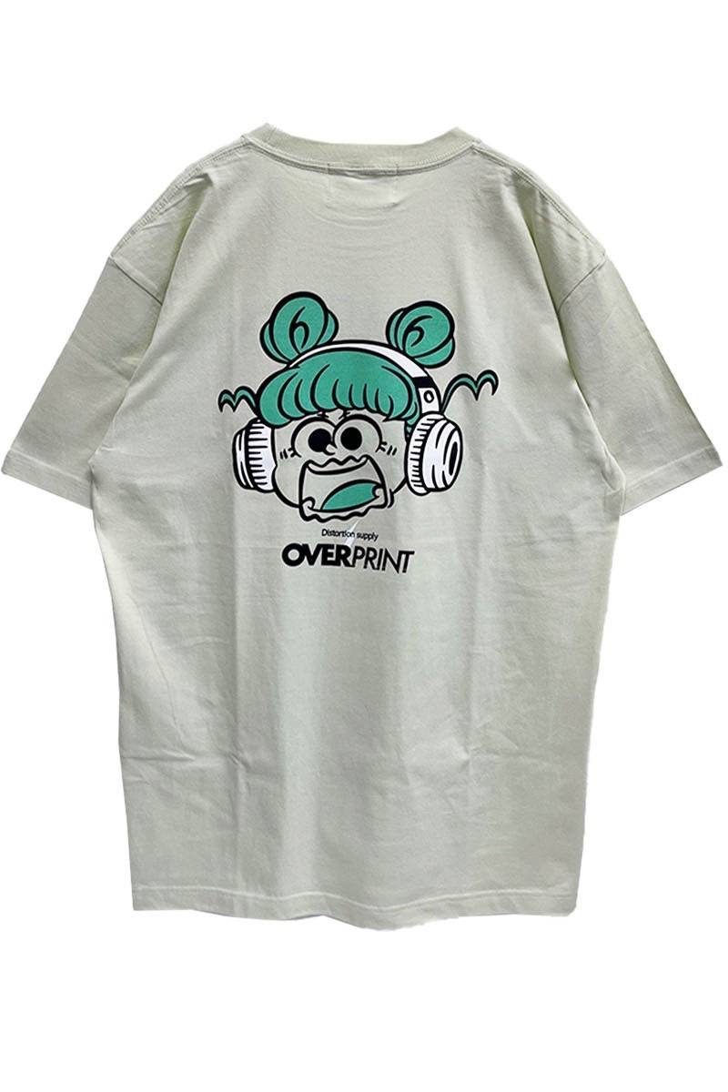 over print (オーバープリント) Distortion Tee (light mint)