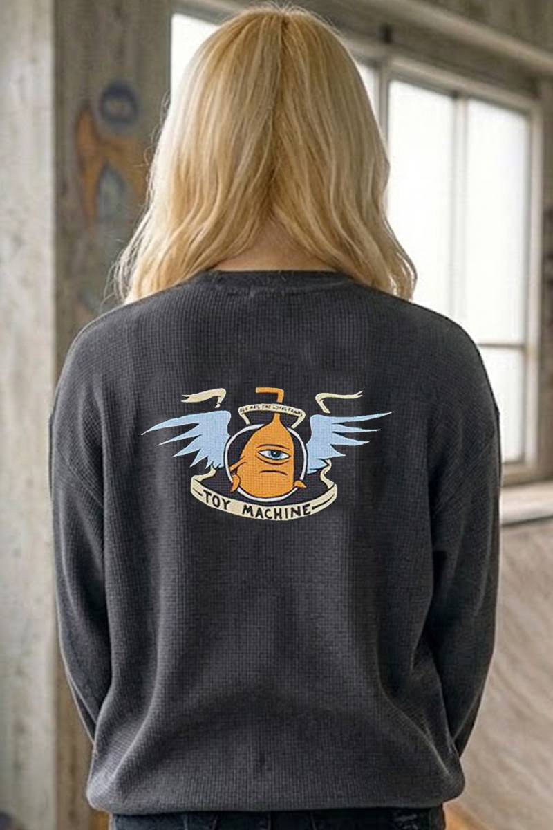 TOY MACHINE (トイ・マシーン) LOYAL PAWNS WAFFLE LONG TEE - Chacoal