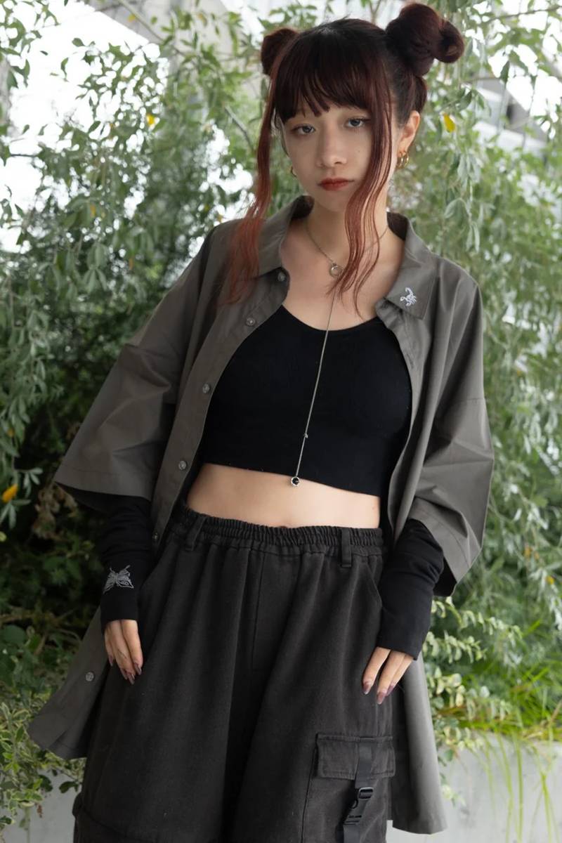 gibous (ギボス) scorpion short sleeve shirt gray