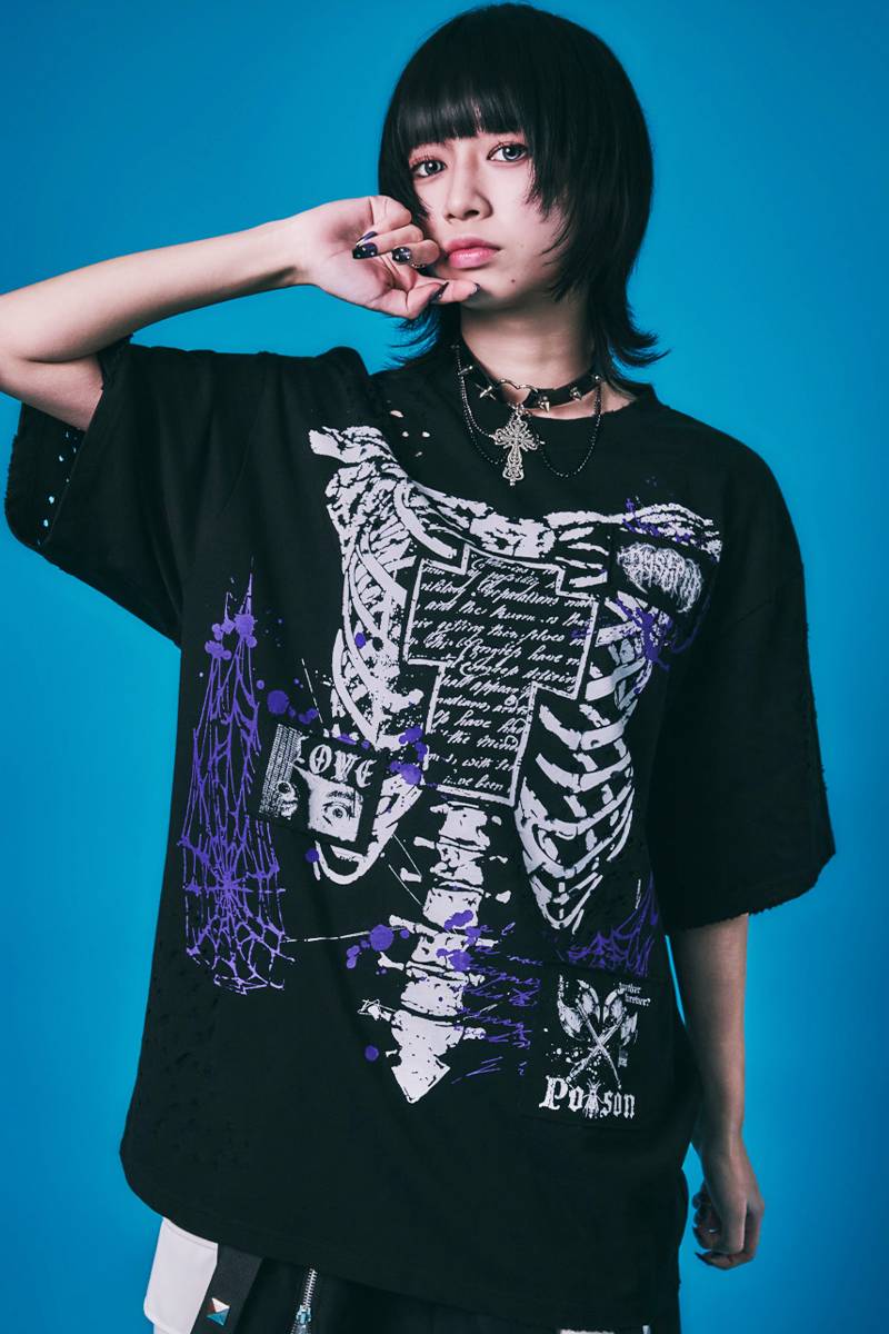 PSYCHO NATION(サイコ・ネーション) ショットガン・ボーンTEE - Black