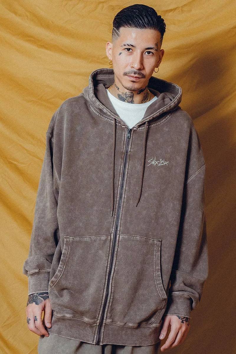 Subciety (サブサエティ) PIGMENT ZIP PARKA-G.I SIGN-CHACOAL