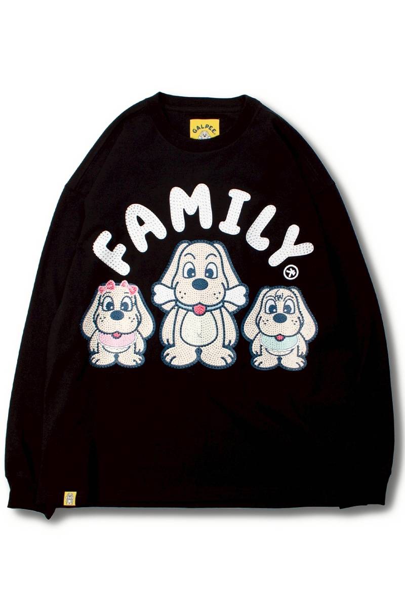 【予約商品】GALFY(ガルフィー)光るGALPEE family ロンTee - Black