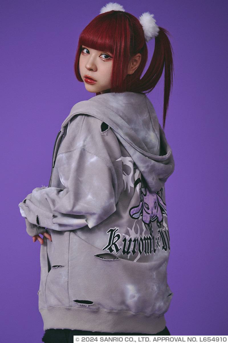 クロミ×GALFY(ガルフィー) イルガルフィームラ染めZIPパーカー クロミ×GALFY(ガルフィー) イルガルフィームラ染めZIPパーカー