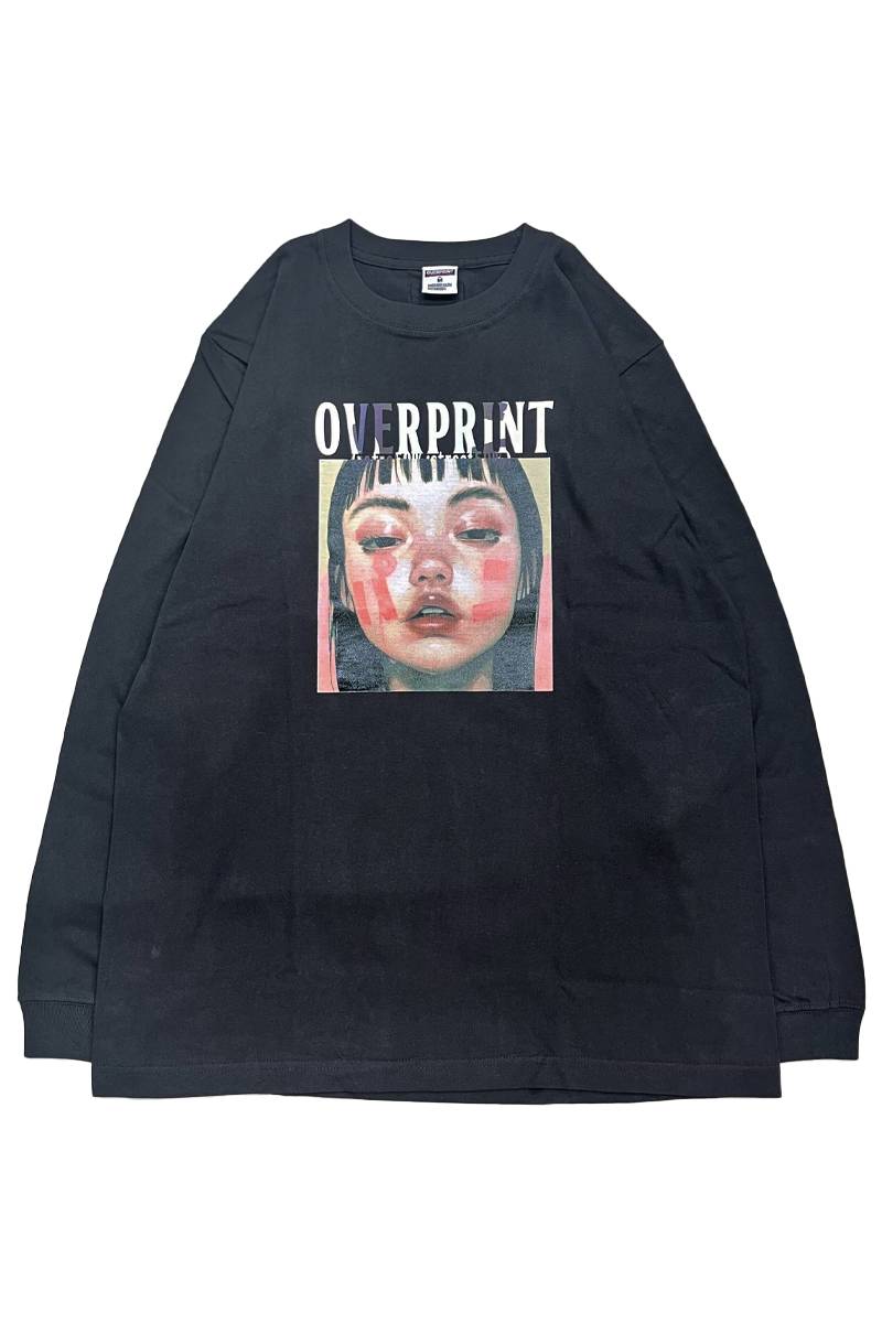 over print (オーバープリント) パン LS Tee - Black