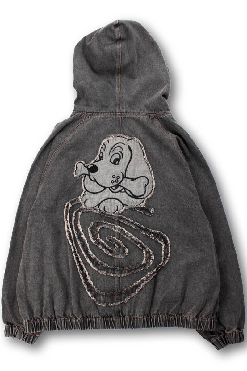【予約商品】GALFY(ガルフィー) ぐるグニャデニムパーカー - Brown