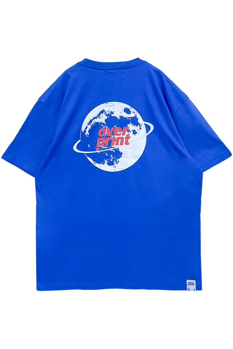 over print (オーバープリント) planet Tee (blue)