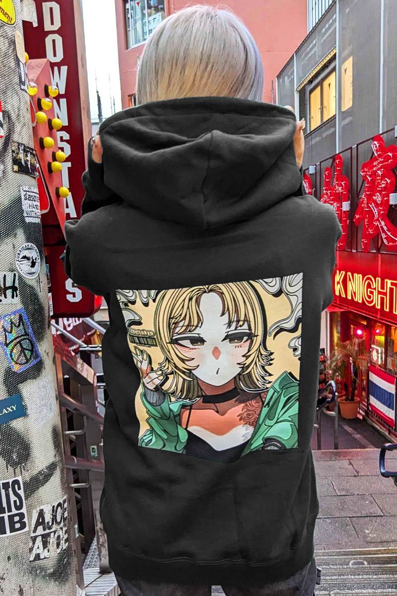 SCENE TOKYO (シーントウキョウ) smoke hoodie - Black