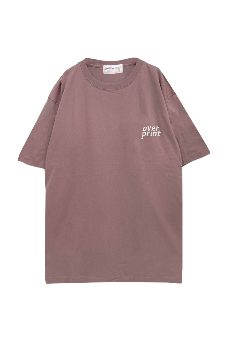 over print (オーバープリント) EMB logo Tee 1 (azuki)
