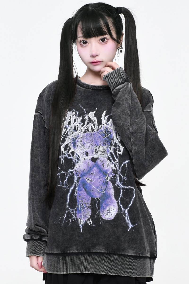 マイクラ 人気アイテム TRAVAS TOKYO (トラバス トーキョー) ピグメント加工クマ トレーナー+スウェット