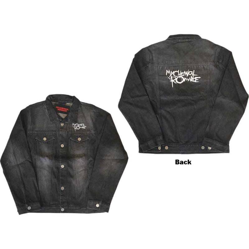 【予約商品】MY CHEMICAL ROMANCE Unisex Denim Jacket: Logo (Black Denim) (Back Print)