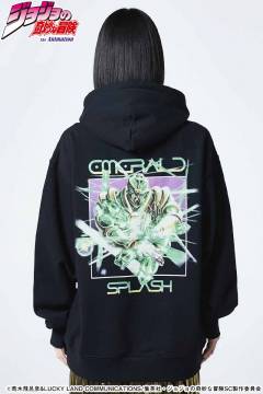 【予約商品】ジョジョの奇妙な冒険xglamb(グラム) Hierophant Green Hoodie Black
