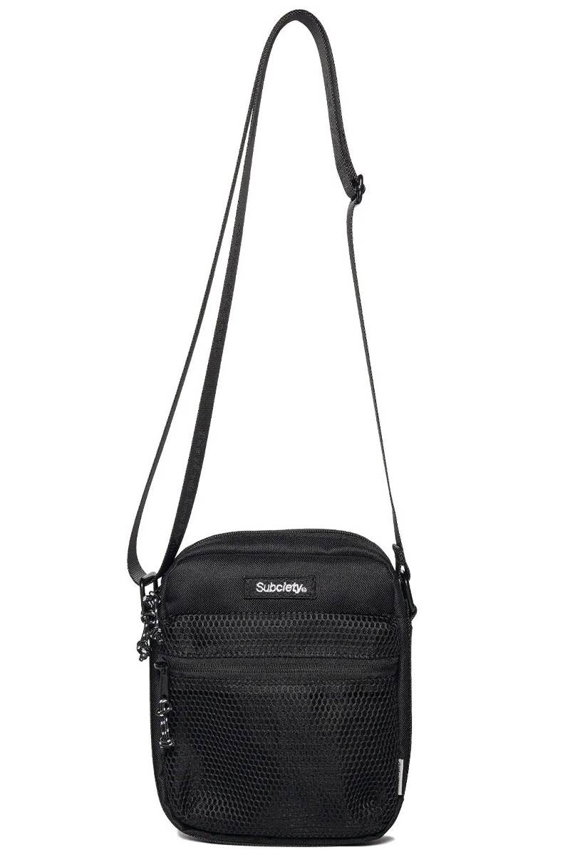 Subciety (サブサエティ) Mesh pocket mini shoulder bag - Black
