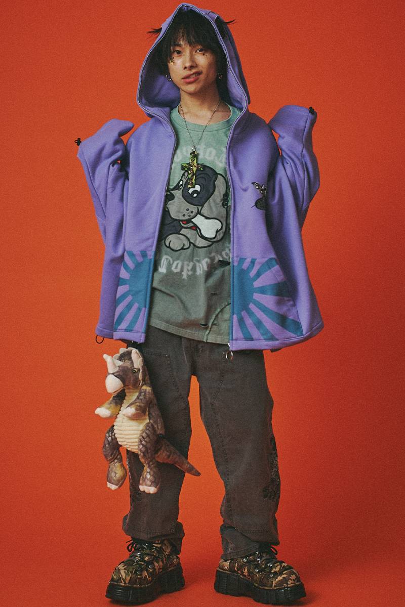 GALFY (ガルフィー) 反戦パーカー - Purple / ロック GALFY (ガルフィー) 反戦パーカー - Purple / ロック