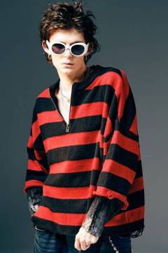 【予約商品】glamb(グラム)Damage Glitter Knit / ダメージグリッターニット - Red