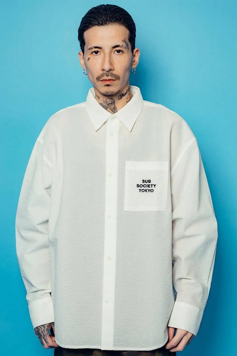 Subciety (サブサエティ) Seersucker shirt - White