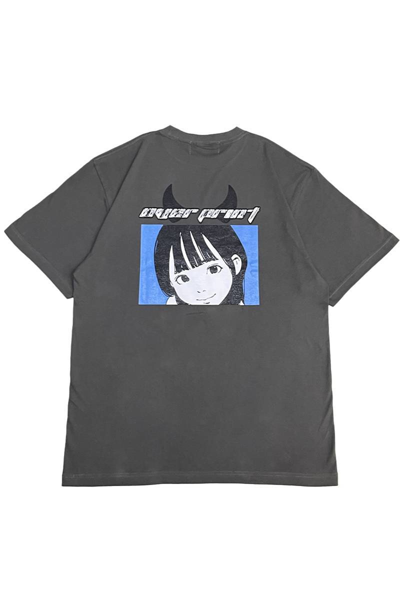 over print (オーバープリント) headband Tee - Black