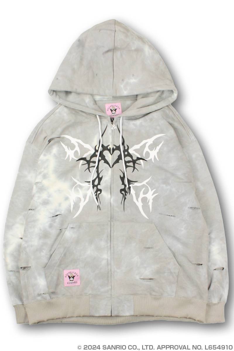 クロミ×GALFY(ガルフィー) イルガルフィームラ染めZIPパーカー クロミ×GALFY(ガルフィー) イルガルフィームラ染めZIPパーカー