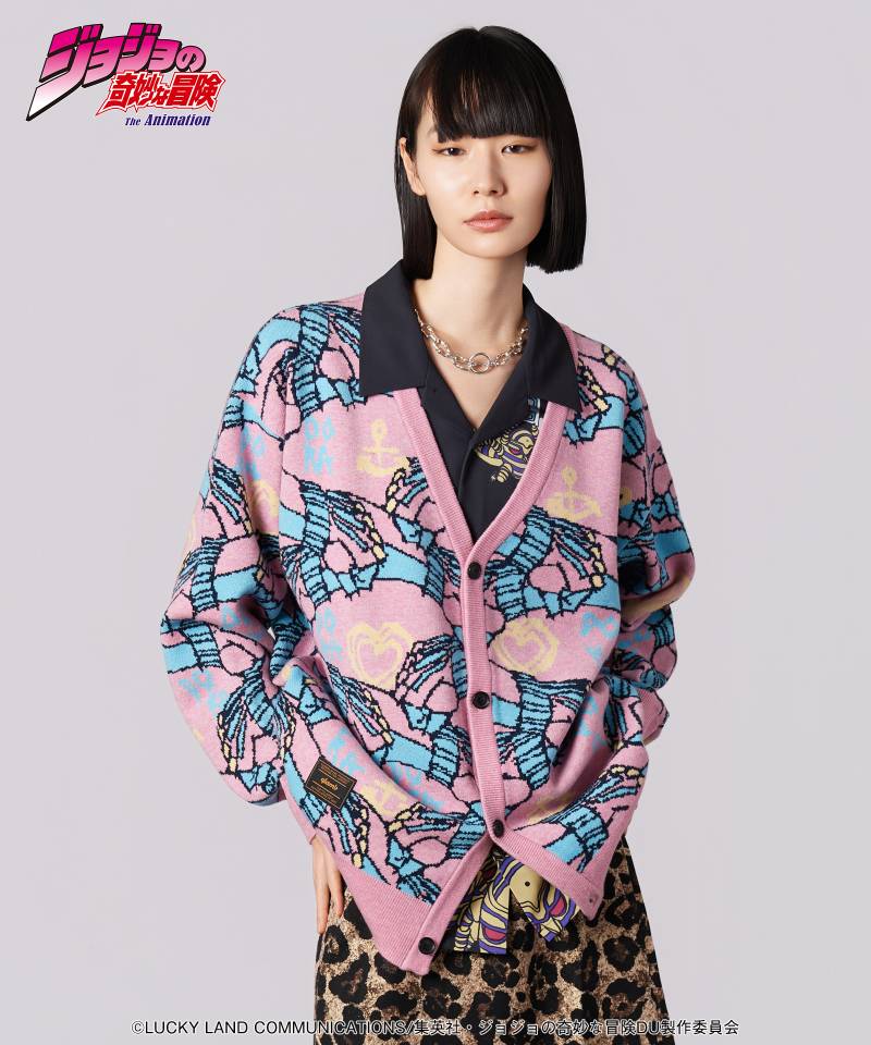 【予約商品】ジョジョの奇妙な冒険xglamb(グラム) Crazy Diamond Cardigan - Pink