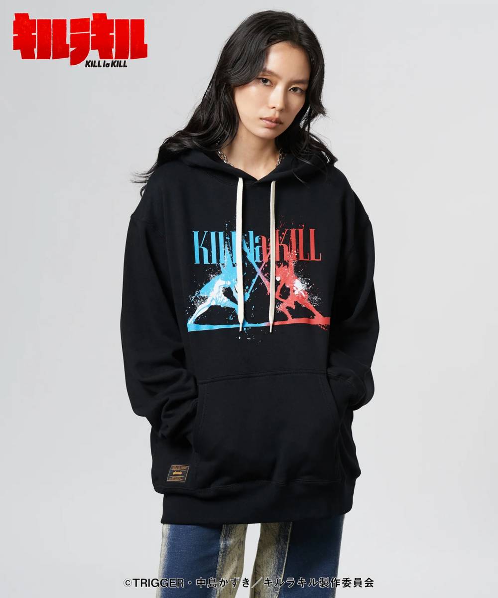 【予約商品】キルラキル×glamb (グラム)  Ryuko ＆ Satsuki Hoodie / リュウコアンドサツキフーディ - Black