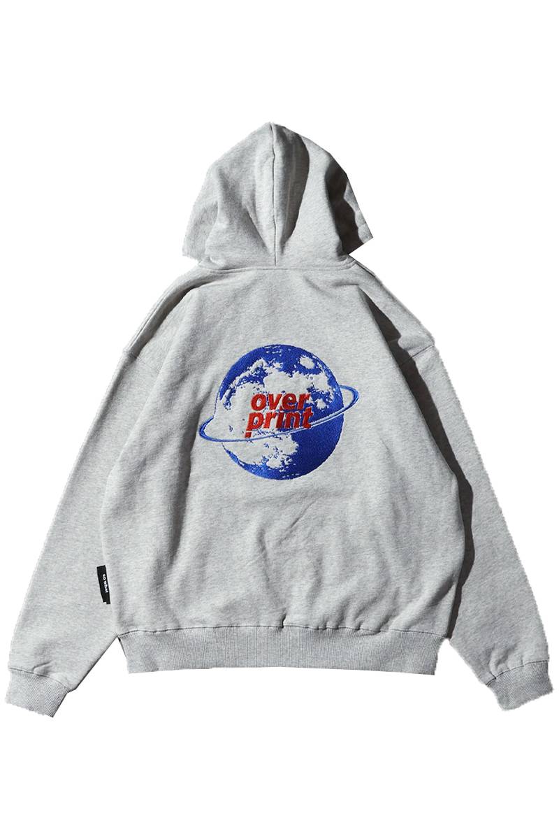 over print (オーバープリント) MOON CHiLD Zip Hoodie - Ash