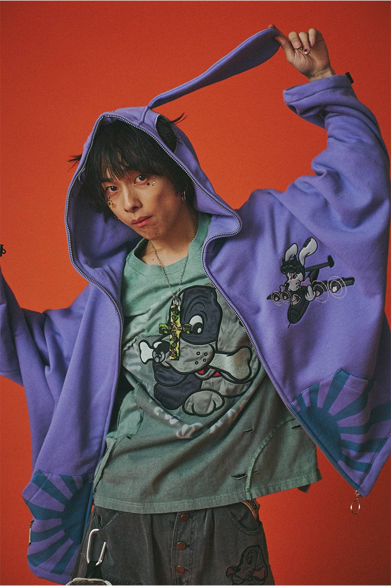 GALFY (ガルフィー) 反戦パーカー - Purple / ロック GALFY (ガルフィー) 反戦パーカー - Purple / ロック