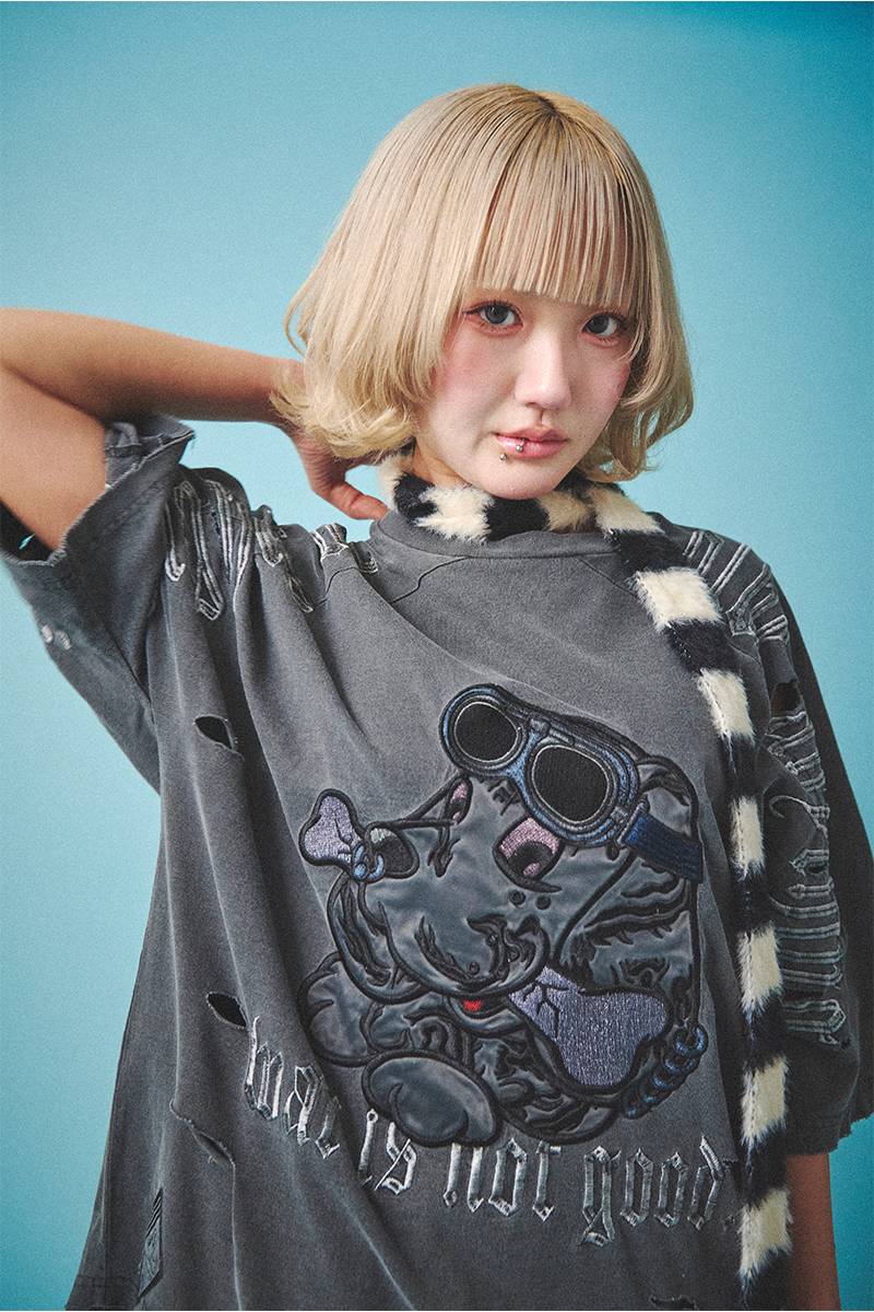 GALFY(ガルフィー) 病みに染まりしTシャツ BLACK / ロック
