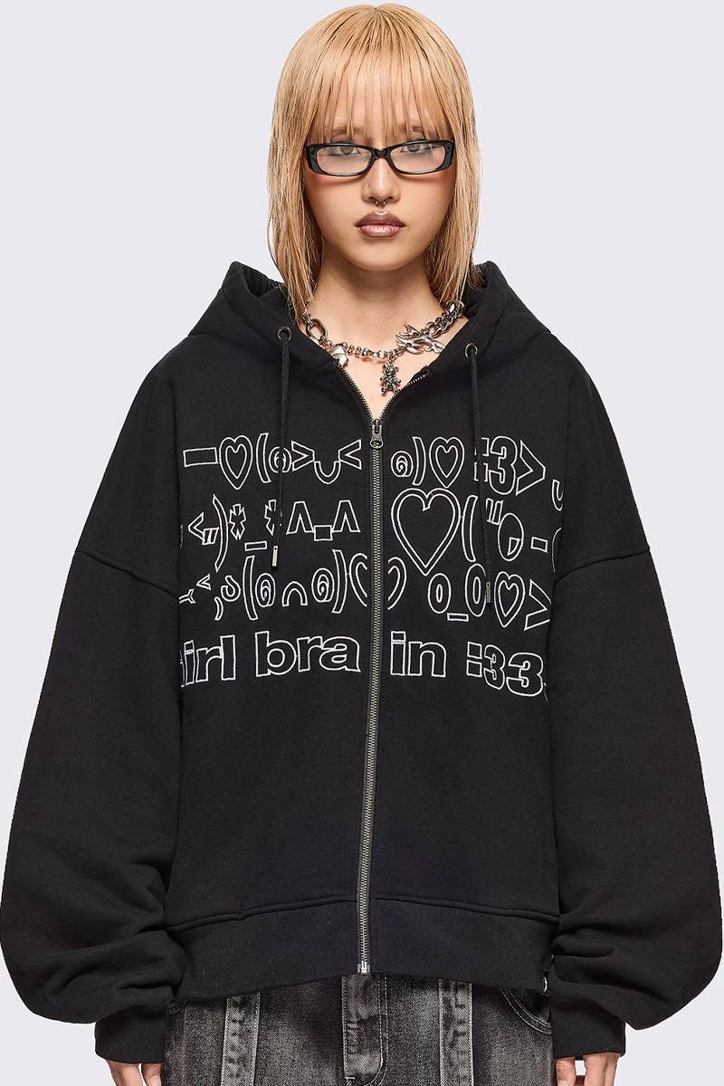 Minga London(ミンガ・ロンドン) Girl Brain Zip Up Hoodie
