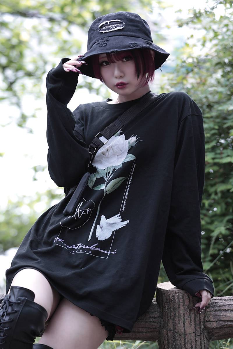 アマツカミ 白薔薇/White Rose L/S T-shirts