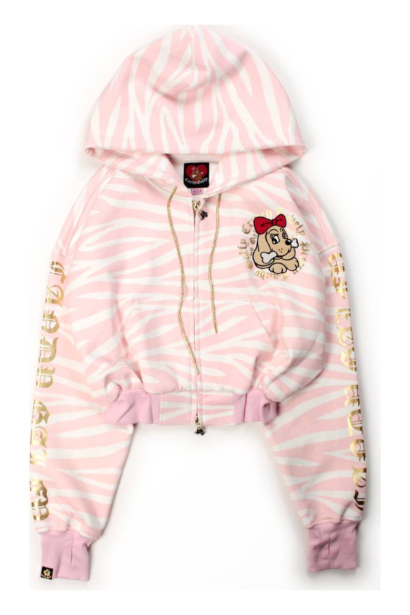 GALFY（ガルフィー）治安悪ゼブラパーカー - B.PINK×WHT Zebra
