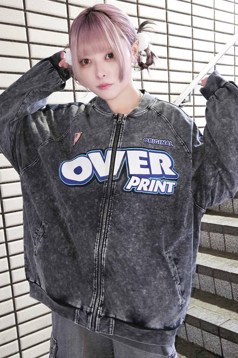 over print (オーバープリント) pigment bittersweet cotton jacket - Chacoal