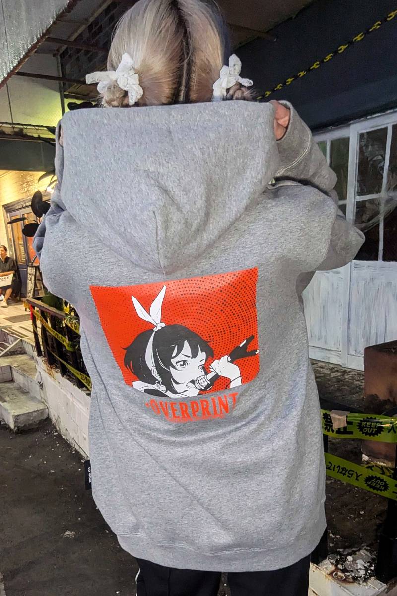 over print (オーバープリント) VOCAL Hoodie GRAY