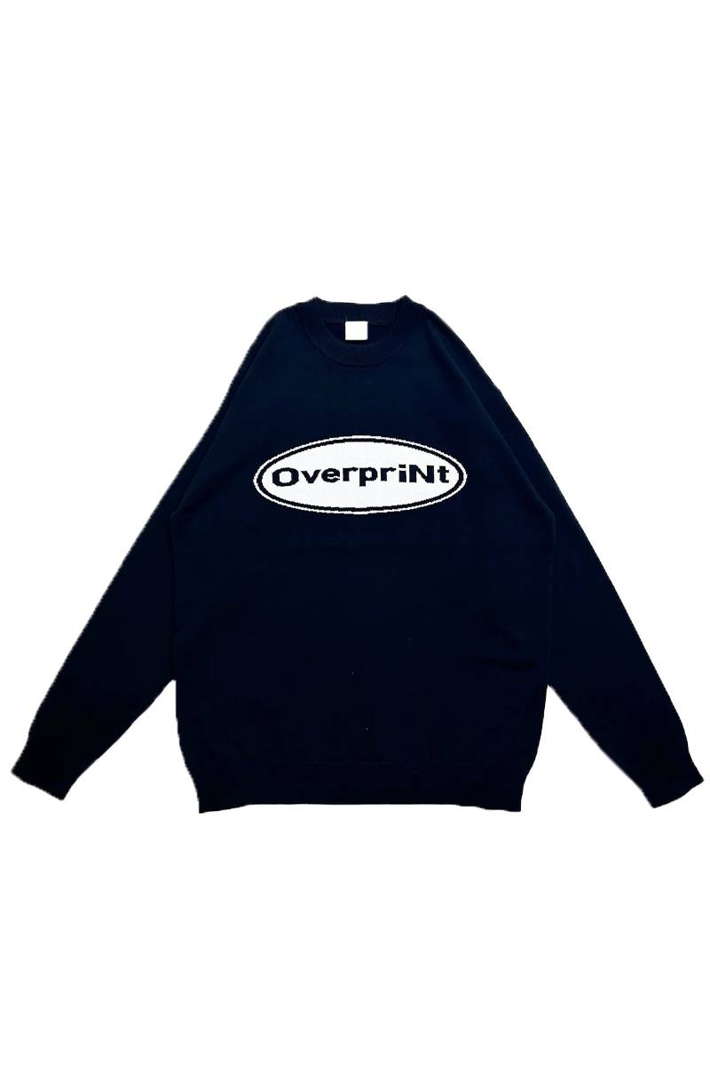 over print (オーバープリント) OVAL cotton knit BLACK