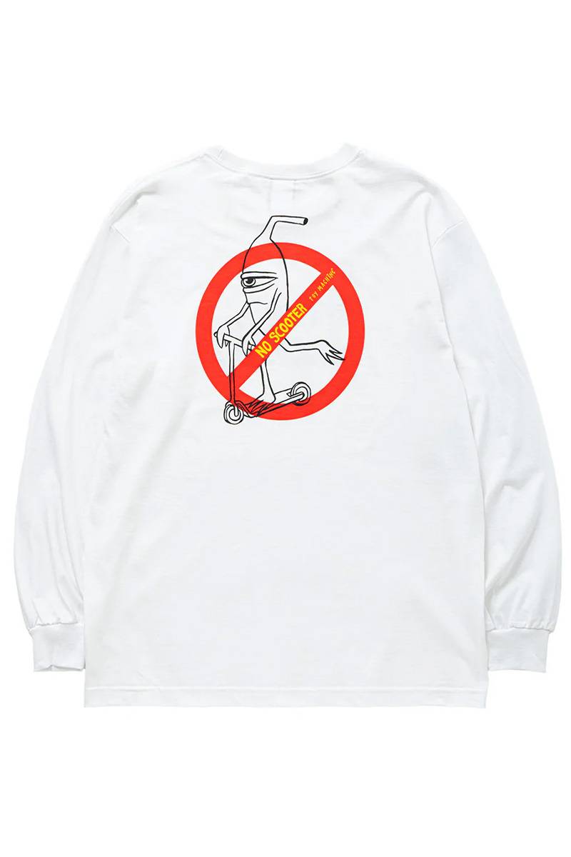 TOY MACHINE (トイマシーン) NO SCOOTER LONG TEE - White