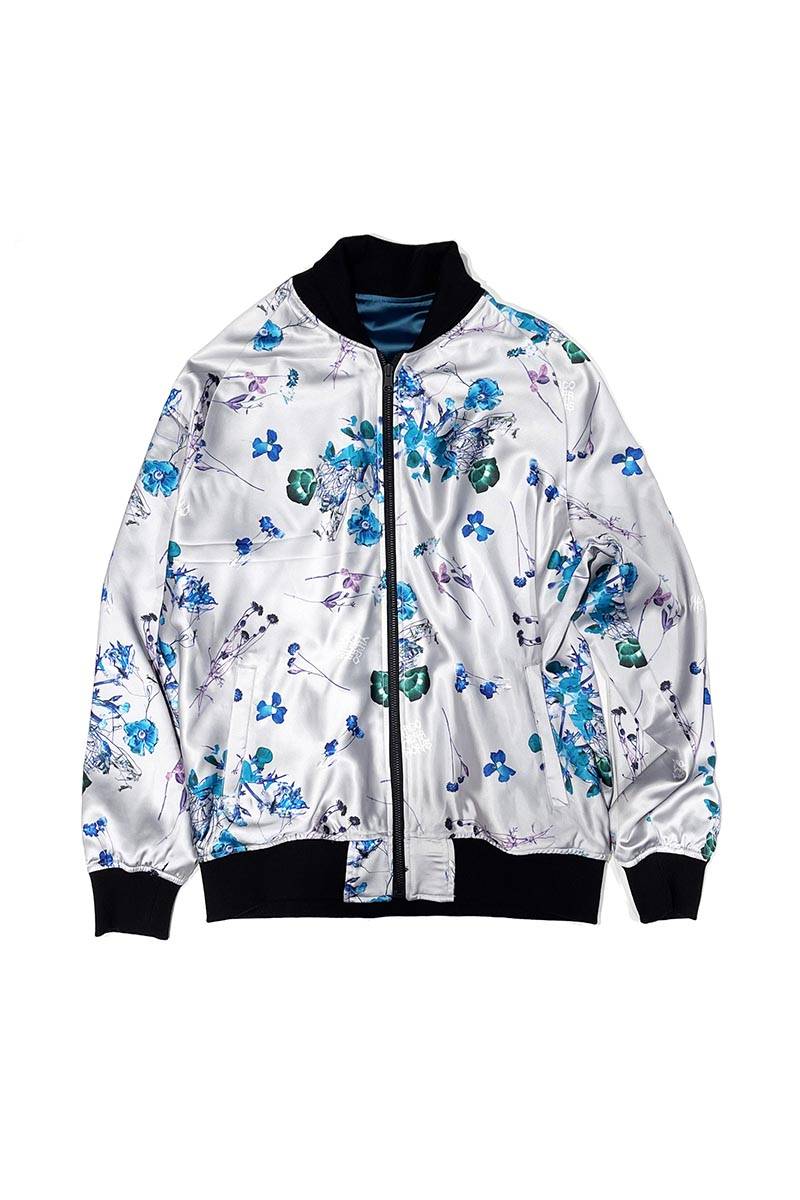 VIRGO COSMIC FLOWER 2FACE JKT L.GRY/AQUA / ロック VIRGO COSMIC FLOWER 2FACE JKT L.GRY/AQUA / ロック